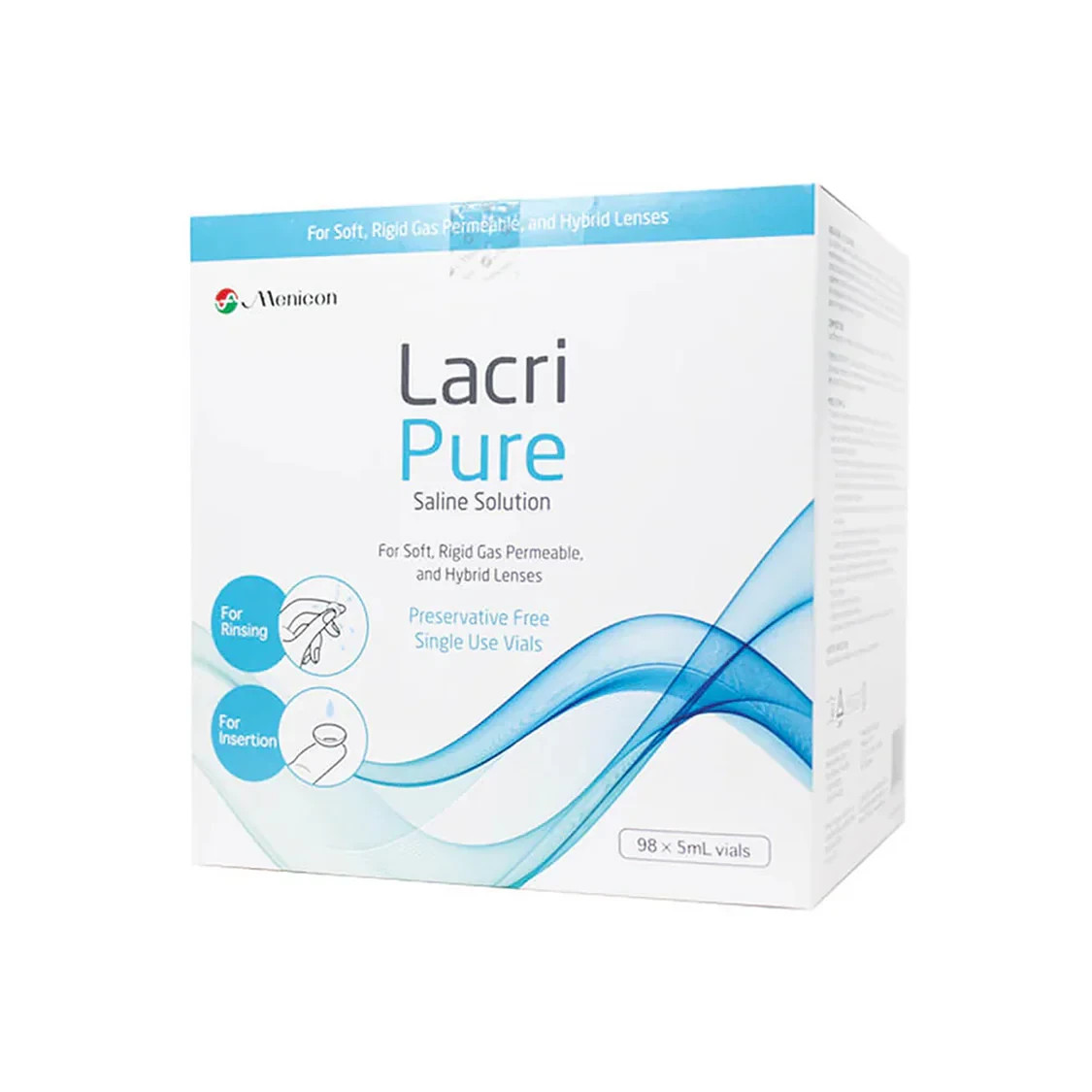 Menicon LacriPure Sterile Saline Solution 98 Vials for Scleral Contact Lenses