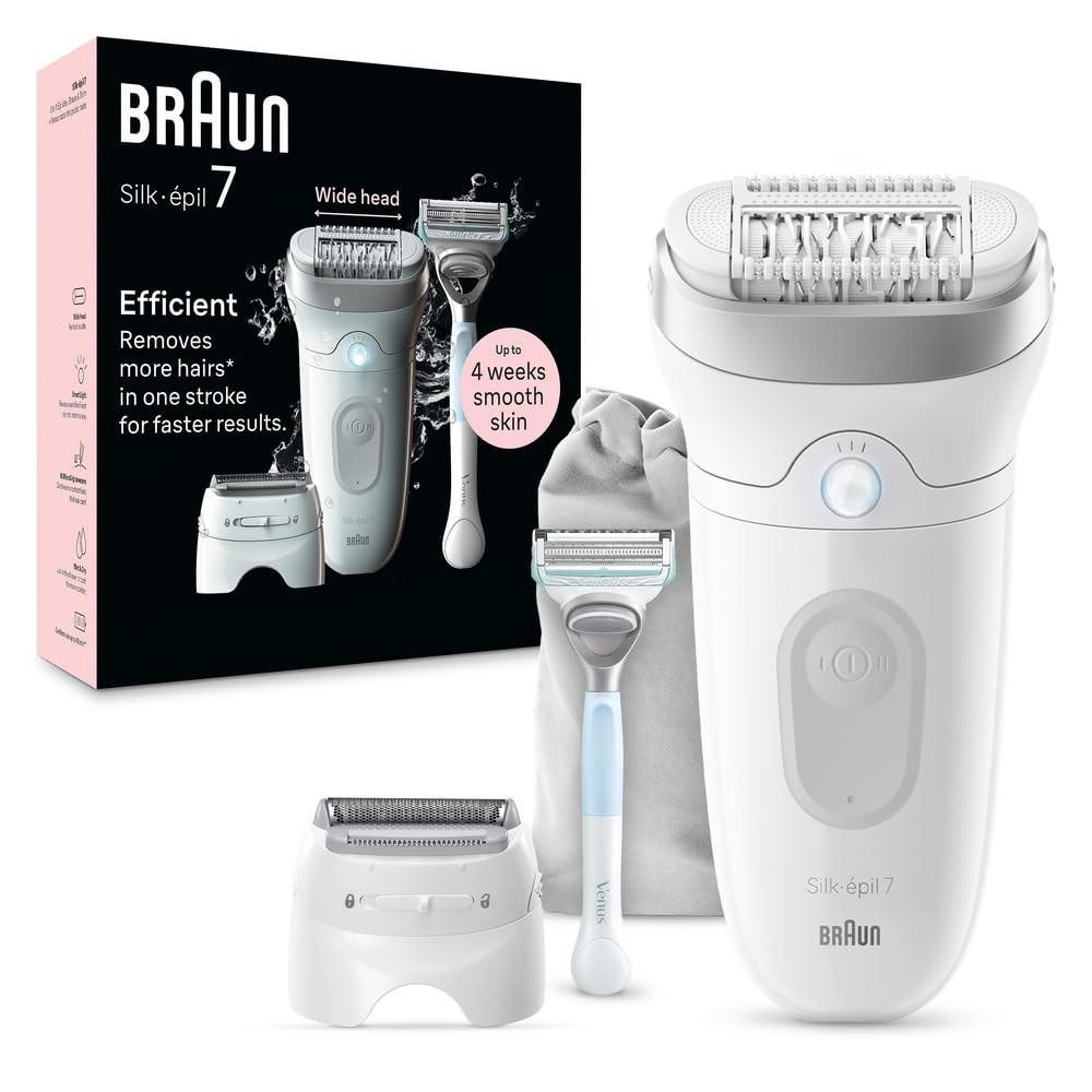 Braun Silk-épil 7 Epilator, Wet Dry, Lasting Smooth Skin, SE7-141