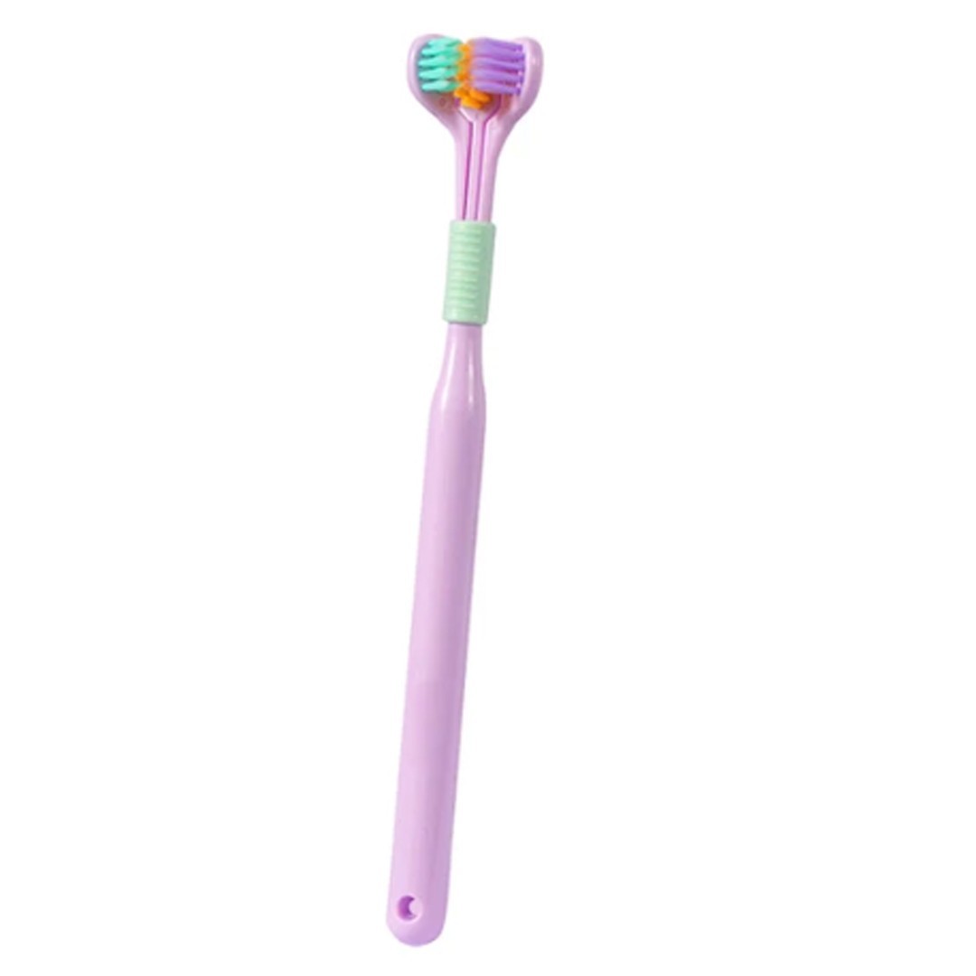 THREE SIDED V-SHAPED TOOTHBRUSH–SOFT BRISTLE TOOTHBRUSH W/ TONGUE SCRAPPER