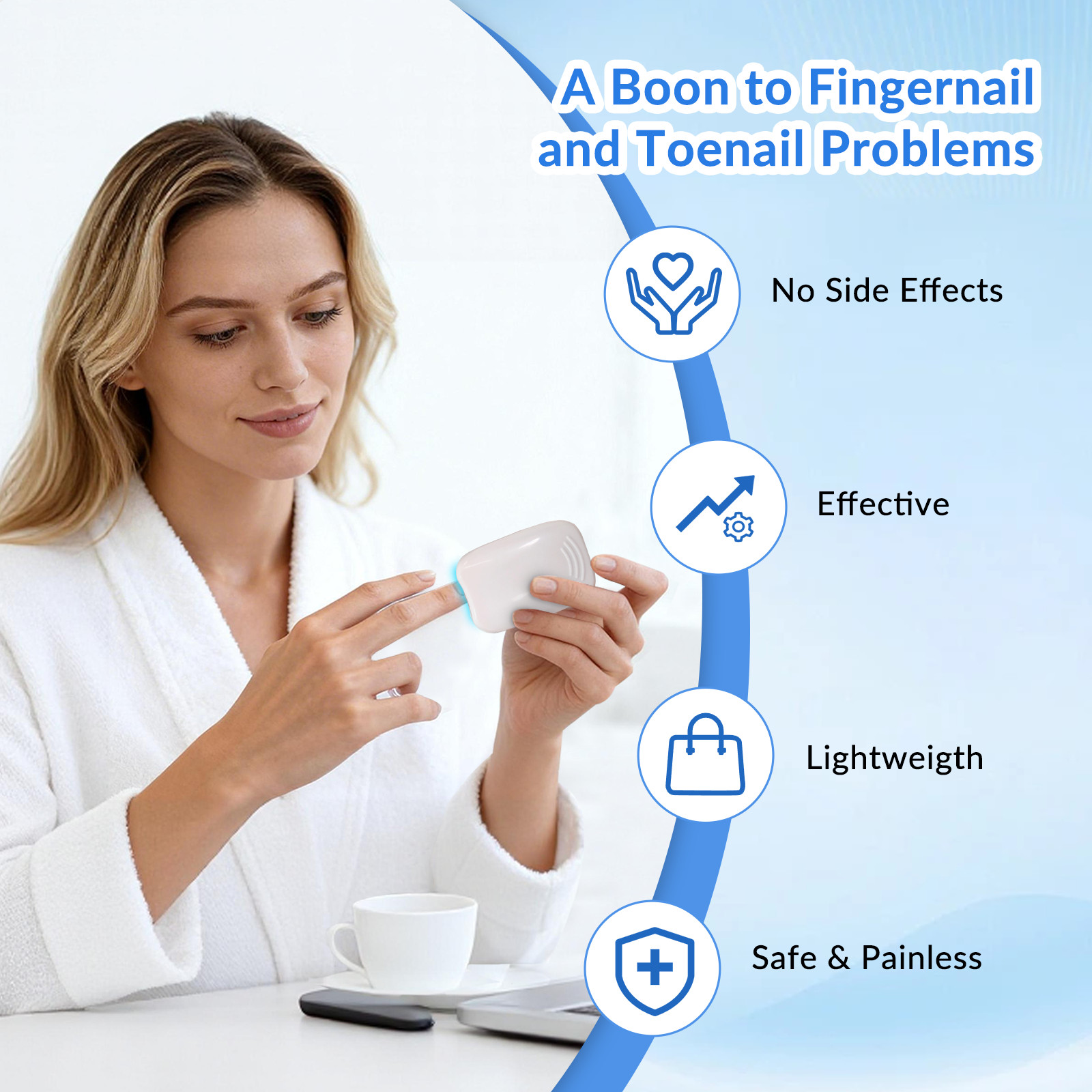 Nail Fungus Laser Physiotherapy Device 940nm 500nm for Toenail Fingernail Care