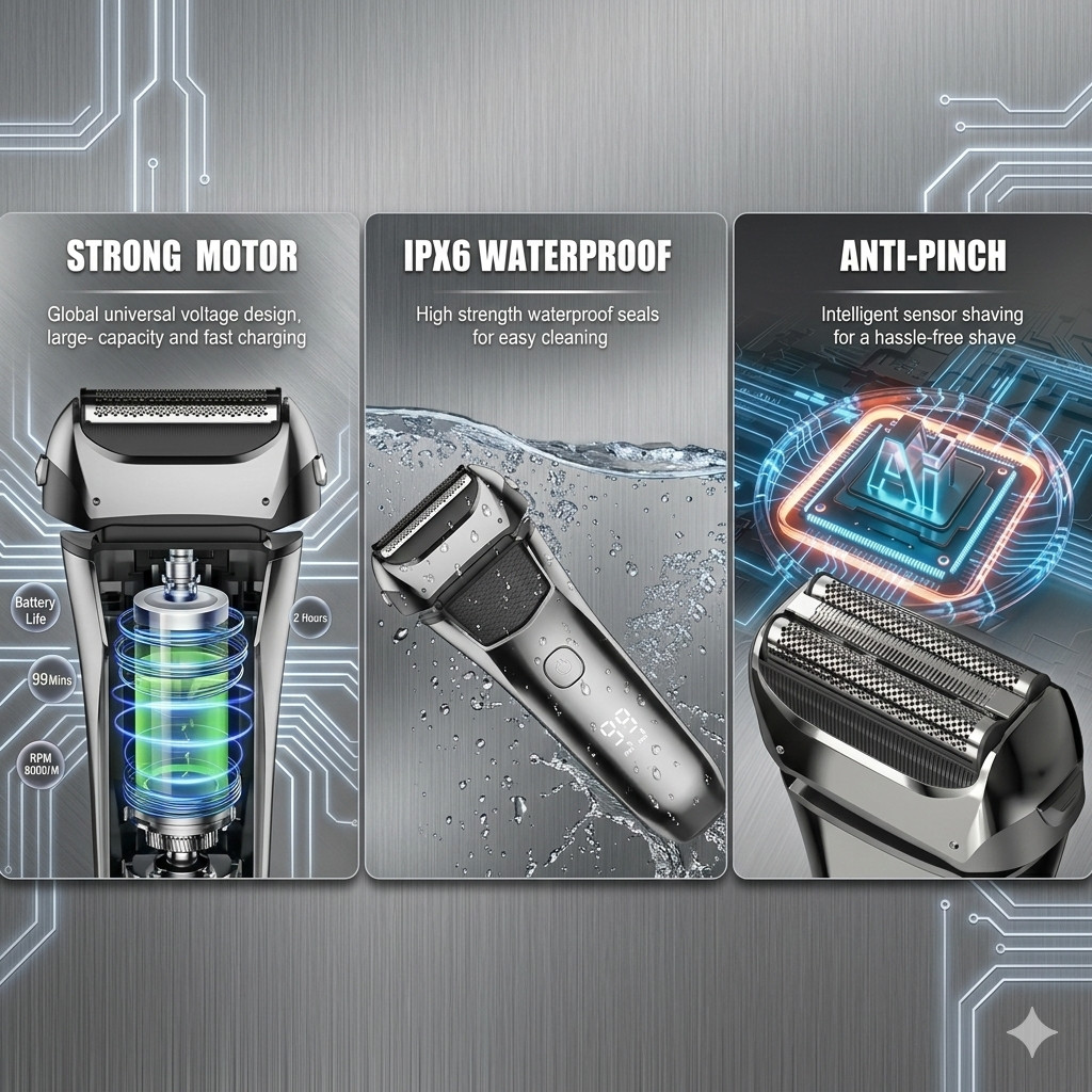 Electric Razor for Men,Shavers for Men Electric Razor Wet Dry