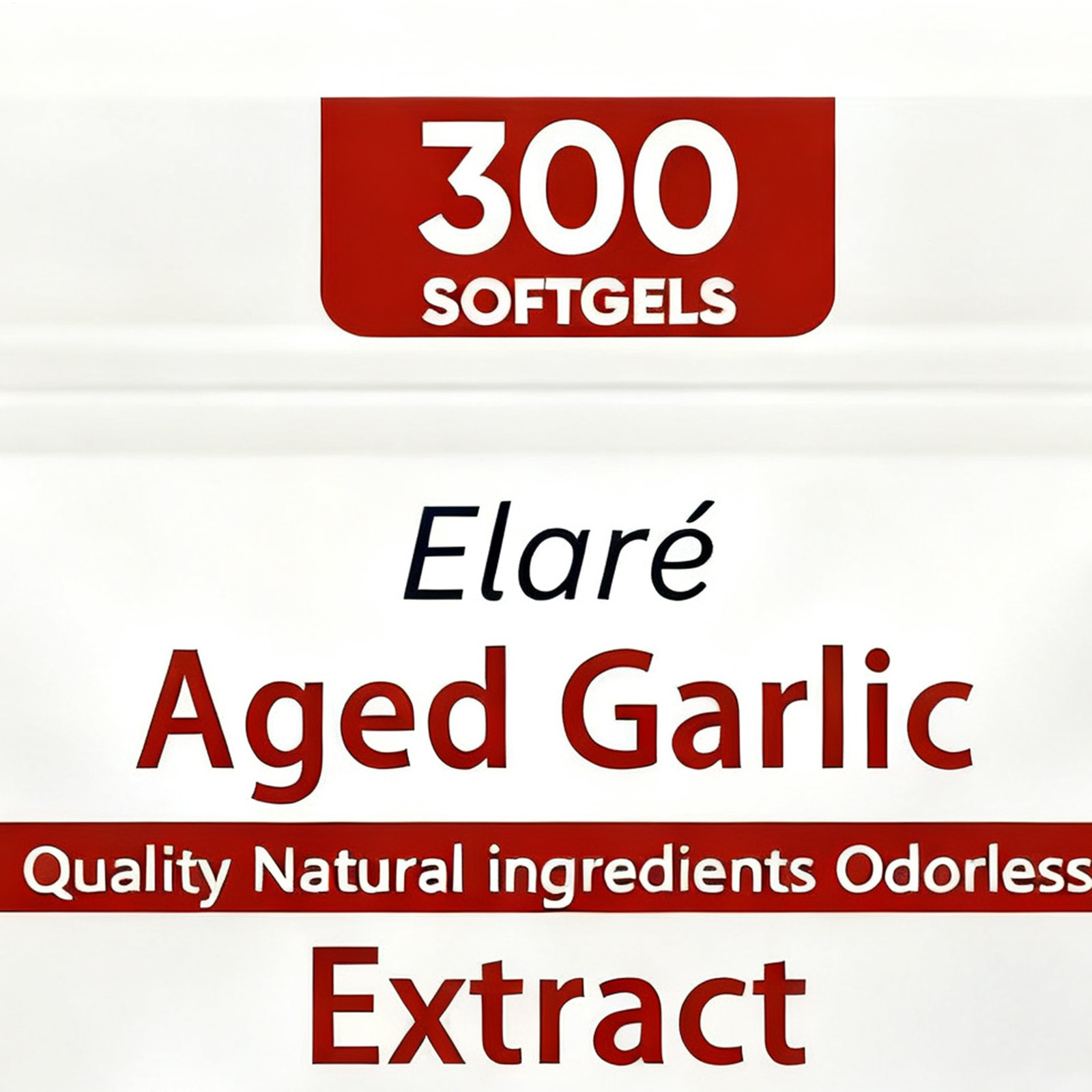 Elare 1 Garlic Extract, 300 Aged 7500mg Odorless Cardiac & Immune Softgels, Pack