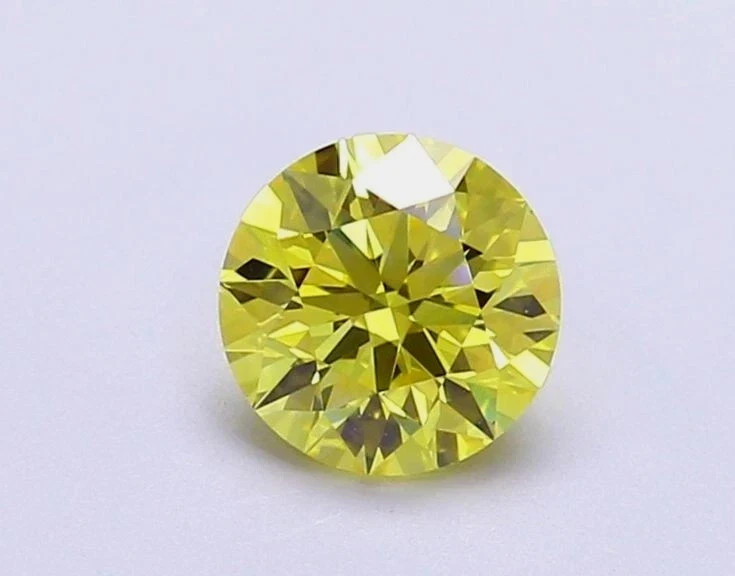 Certified 2 CT Round Cut Natural Yellow Color Loose Lab Grown CVD Diamond VVS1