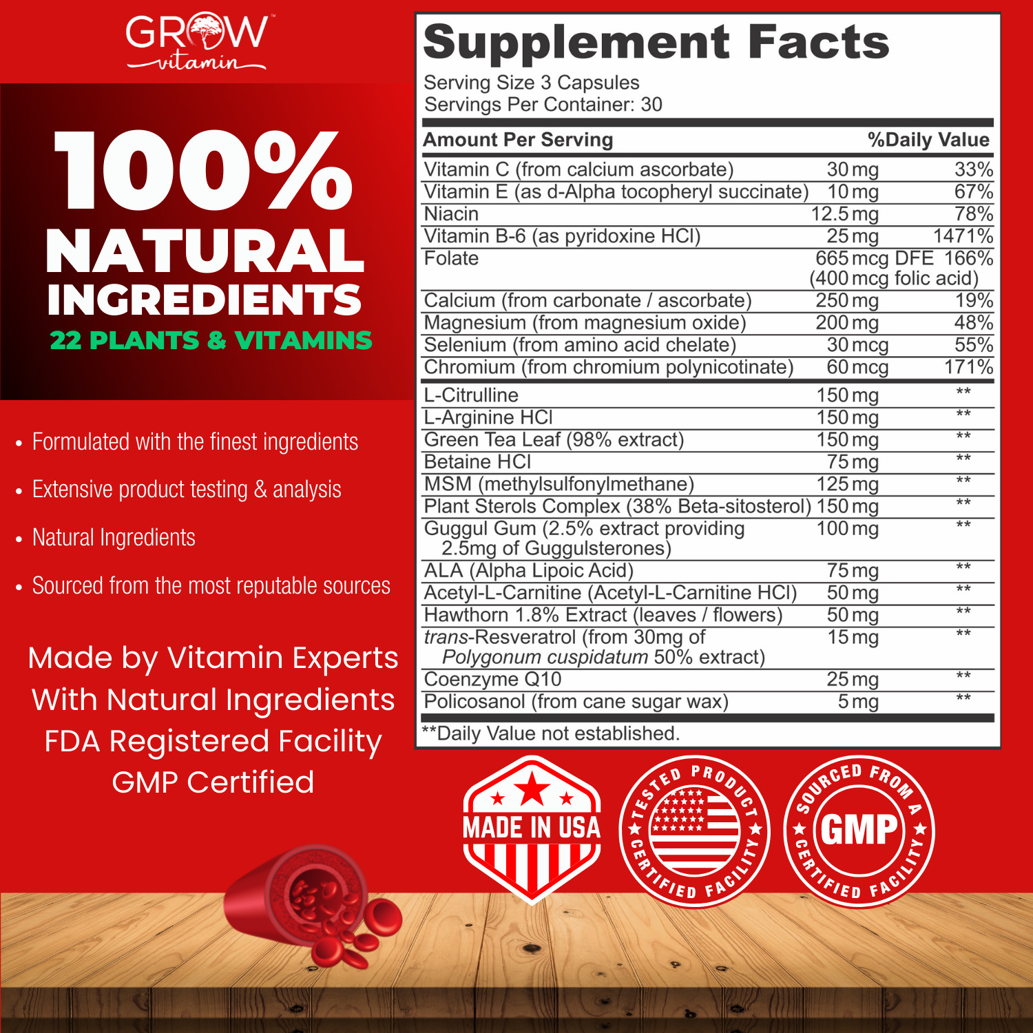 Healthy Heart Support, Complete Heart Health With 22 Premium Herbs & Vitamins