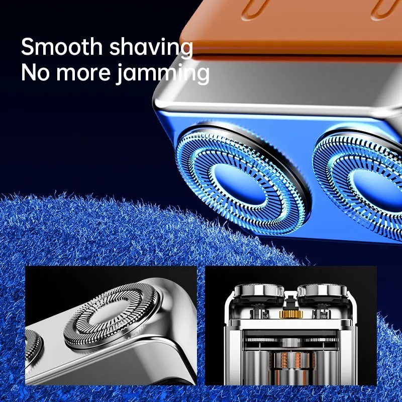 Mini Electric Shaver USB Rechargeable Dual Blade Beard Trimmer LED Display Razor