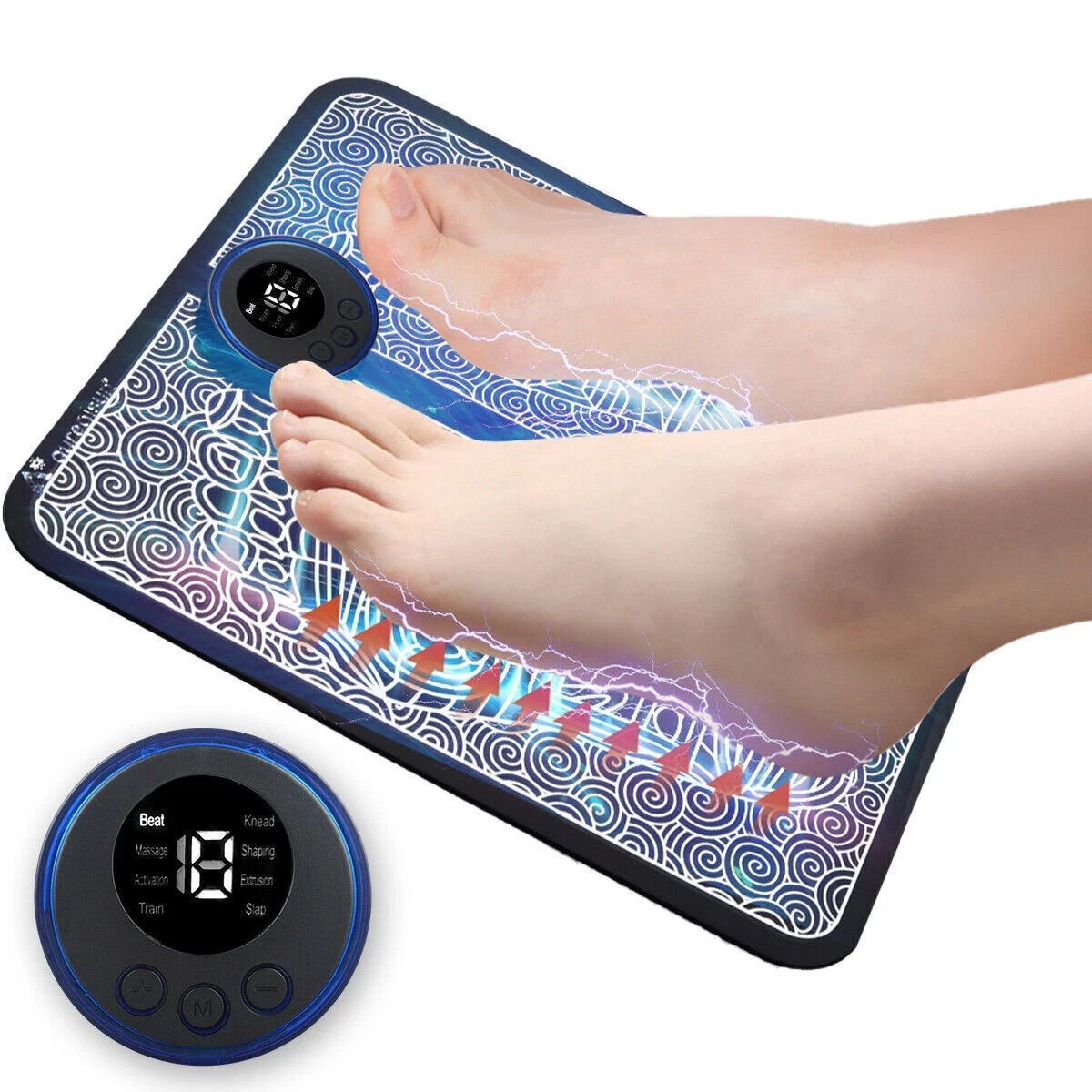 19 Level EMS Electric Foot Massager Pad Muscle Stimulator Blood Circulation Mat