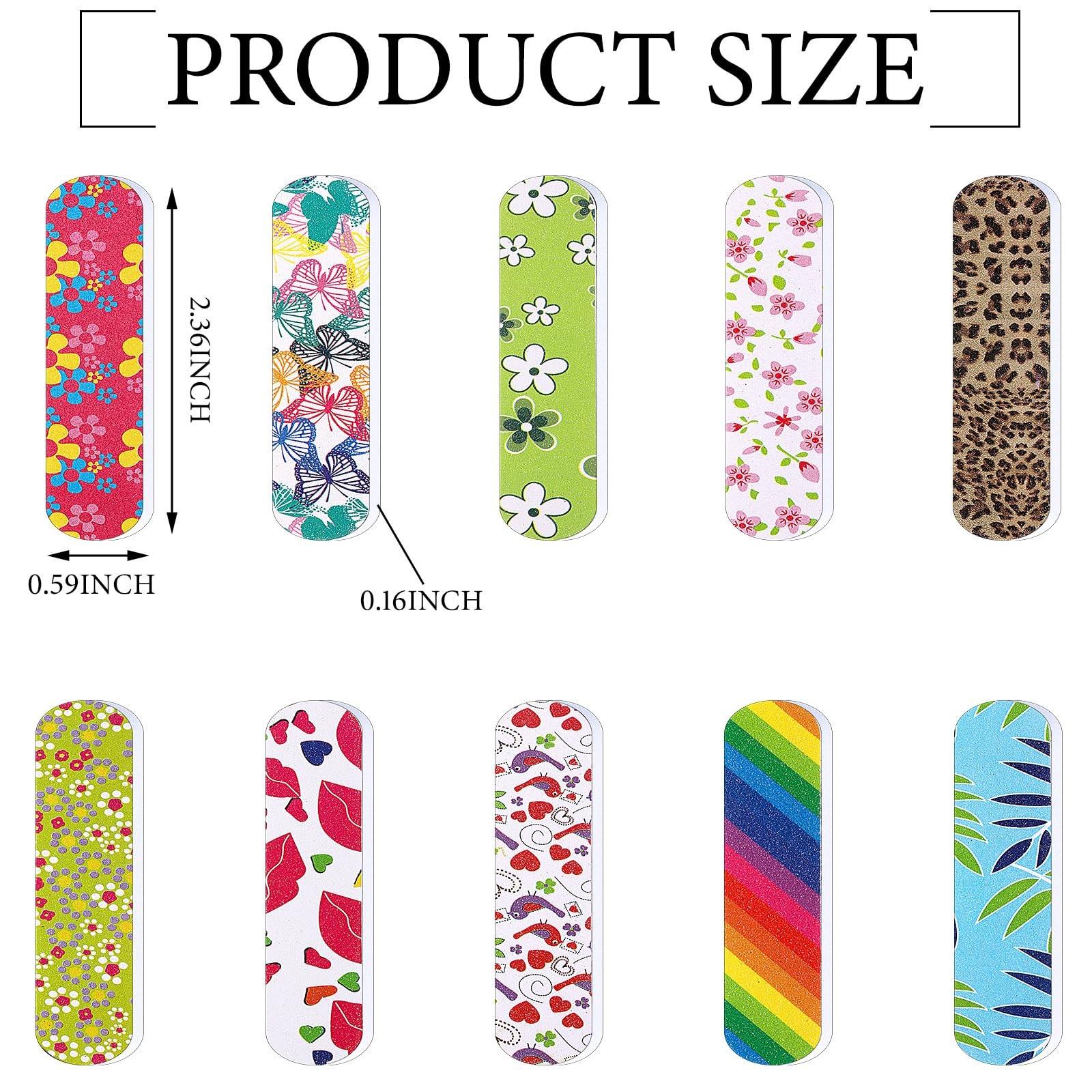 Sumind 100 Pack Nail Files Double Sided Emery Boards Manicure Tools (2.36 x 0.59