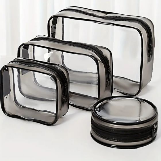 4PCS Clear Cosmetic Bags Waterproof Makeup Bags for Travel Home Toiletry Storage