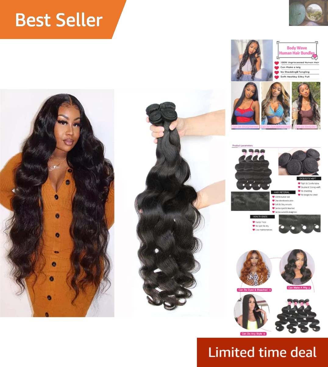 Luxurious 4 Bundles 12A Grade Brazilian Body Wave Hair – 100% Unprocessed