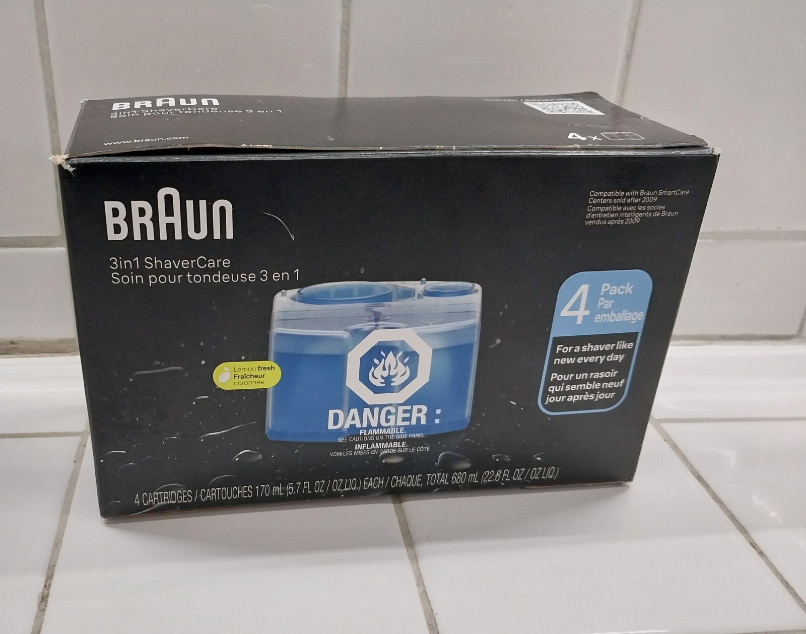 Braun 3-in-1 Shaver Care Cleaning Cartridges – 4 Pack Blue