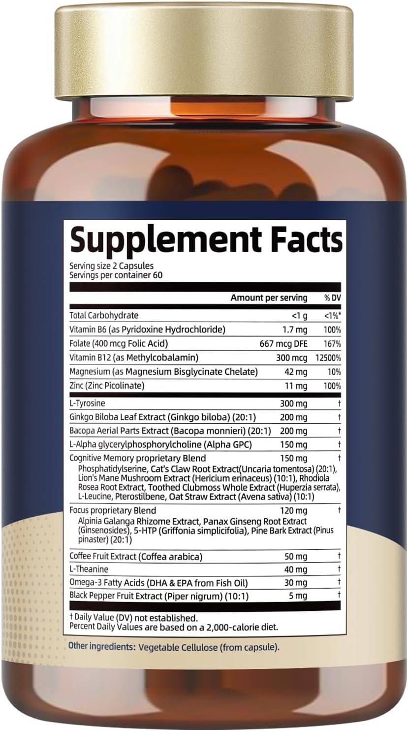 25 in 1 Brain Supplements for Memory and Focus & Neuro Health – Daily Nootropic