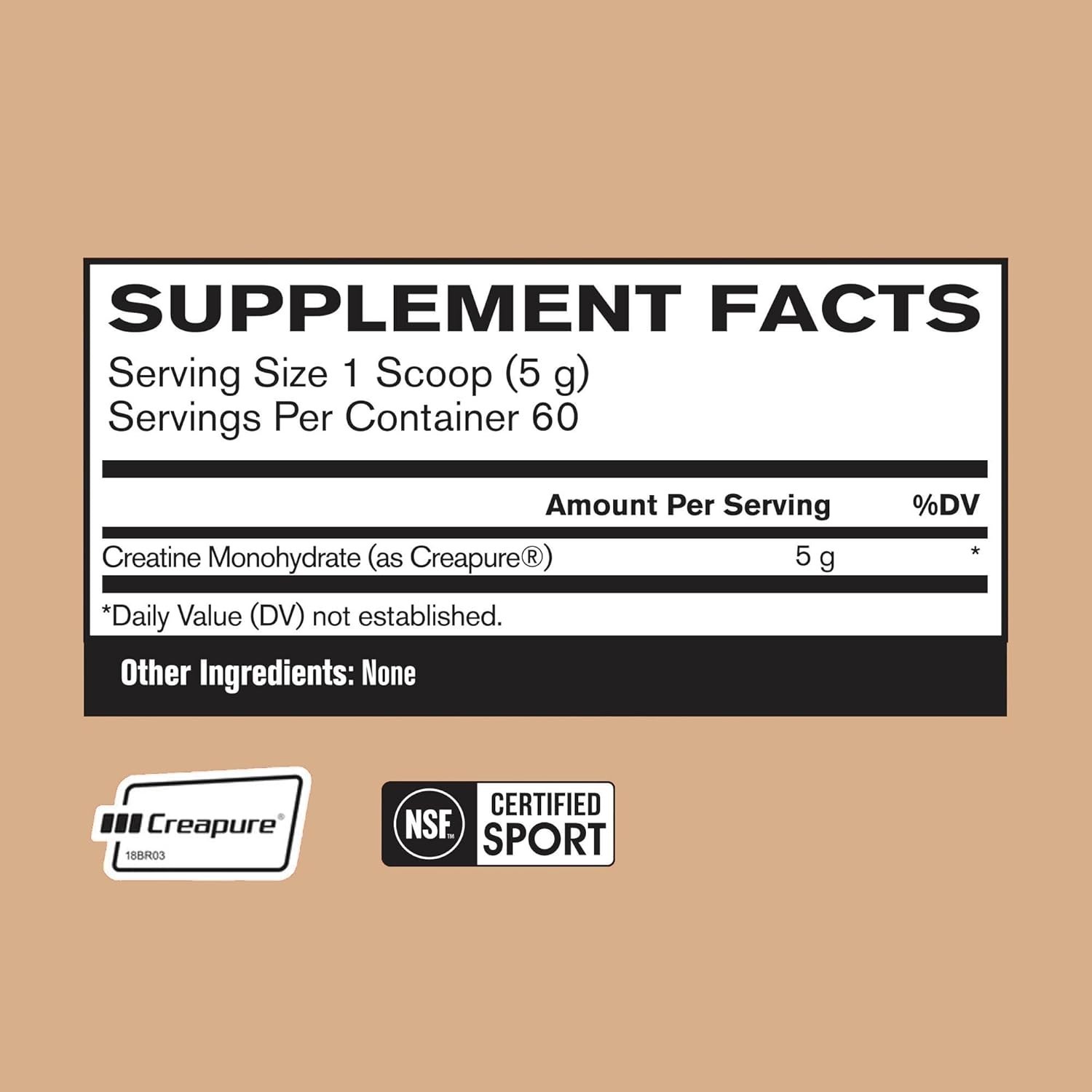 Creatine Monohydrate Unflavored 5g 60 Servings BPN Creapure NSF Certified New