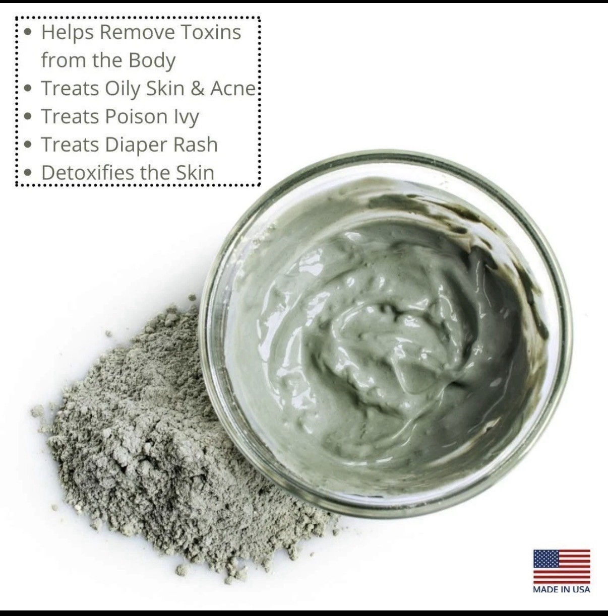Smart Solutions Calcium Bentonite Clay Mask Powder 2 lb Face Detox Acne DIY