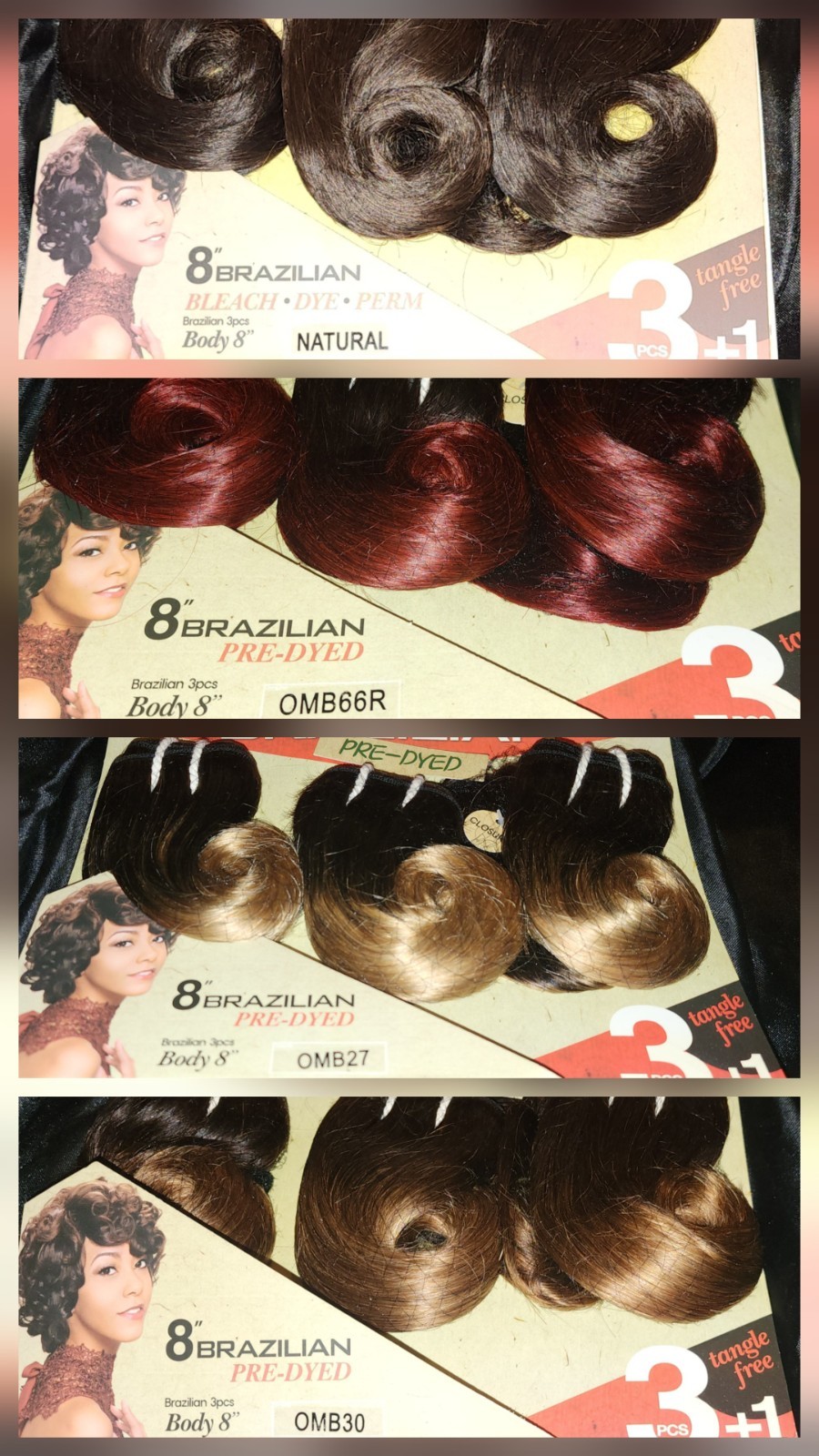 Zury 100% Human Remy Brazilian Hair 8″ Brazilian 3pcs