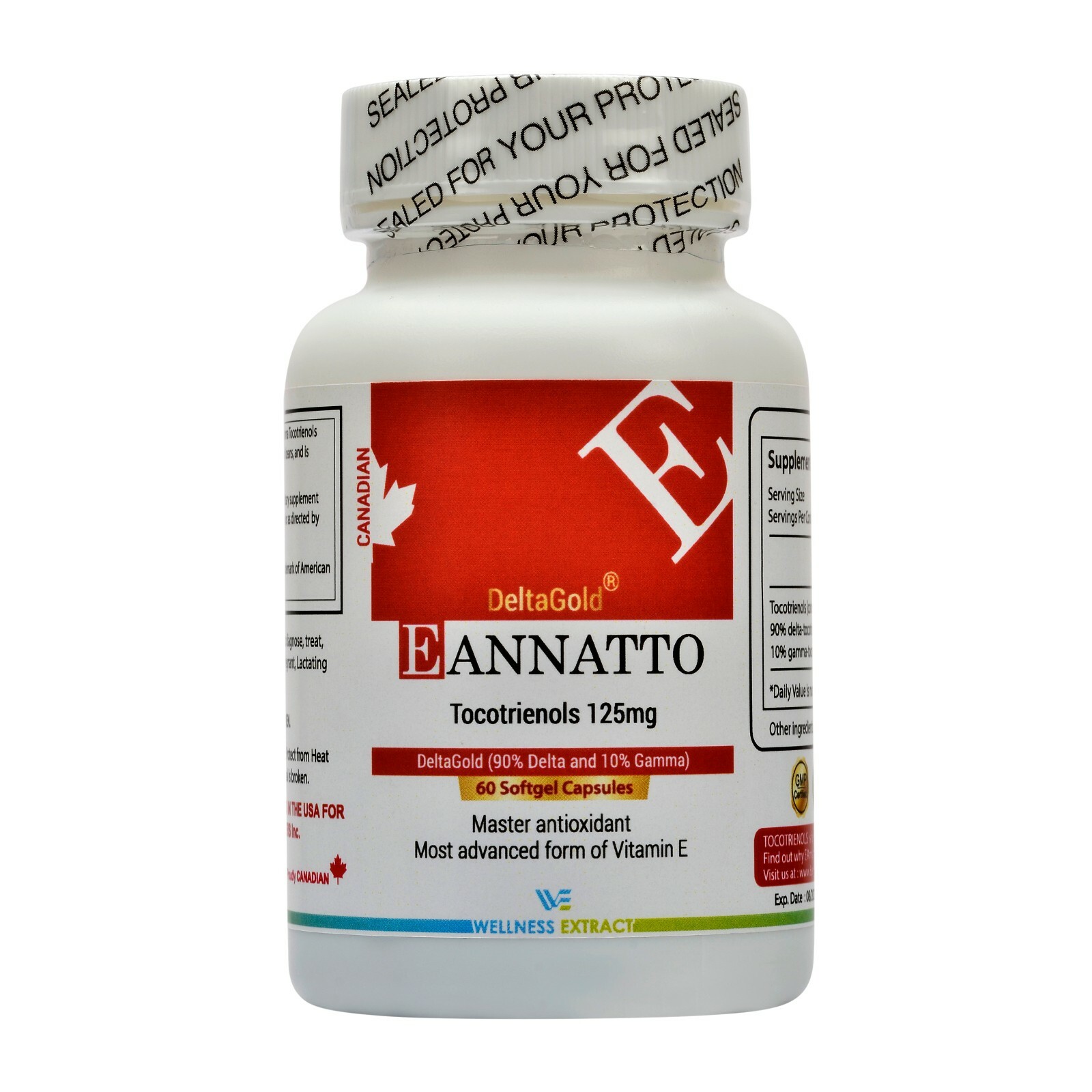 Delta Gold Tocotrienol – Natural & Pure Vitamin E Eannatto 125mg – 60 Capsules
