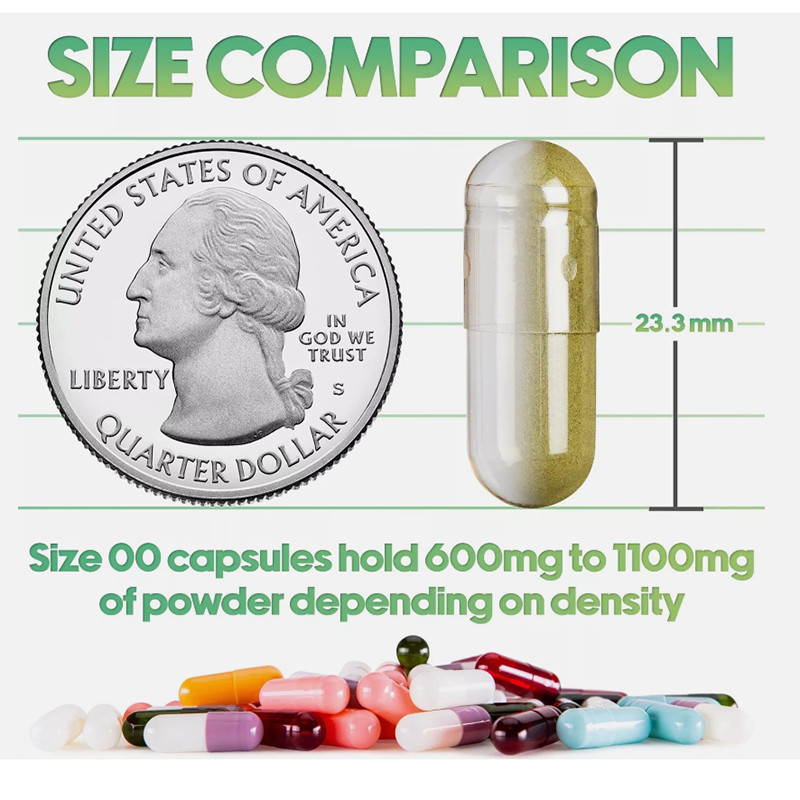 Size 00 Clear Empty Vegan Capsules Vegetarian Veggie Capsules Pills Caps HPMC