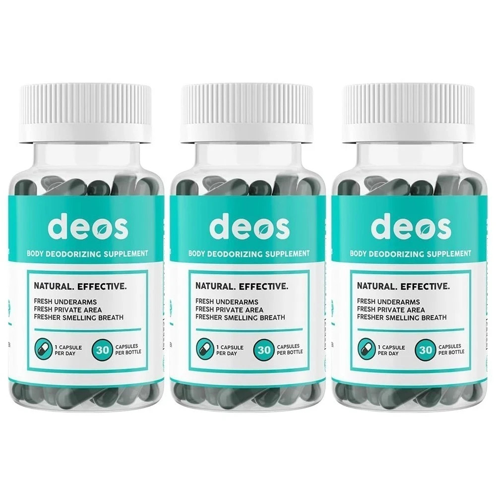 3PACK DEOS Internal Deodorant Supplement – Full Body Deodorizer – (90 Capsules)*