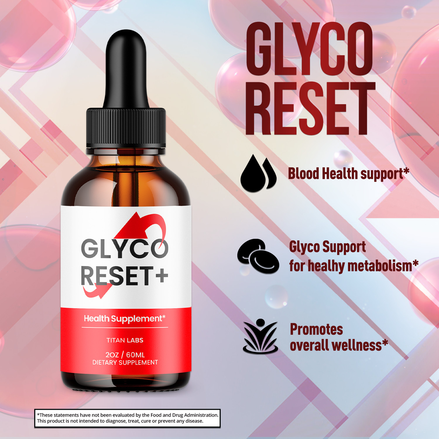 (5 Pack) Glyco Reset Drop Advanced Blood Support Supplement GlycoReset 150 Servs