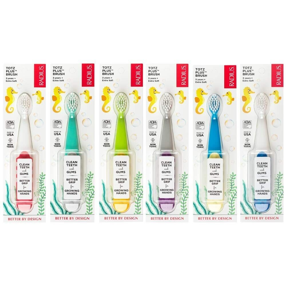 RADIUS Totz Plus Brush Kids Toothbrush Extra Soft 3Years+Up (6 pack) COS298
