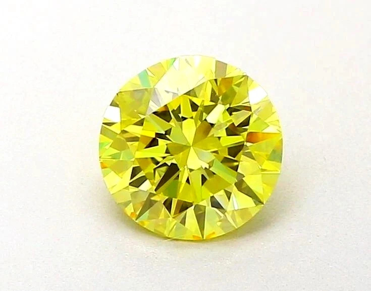 4 Ct Round Cut Natural Yellow Color Loose Lab Grown CVD Diamond VVS1 Certified