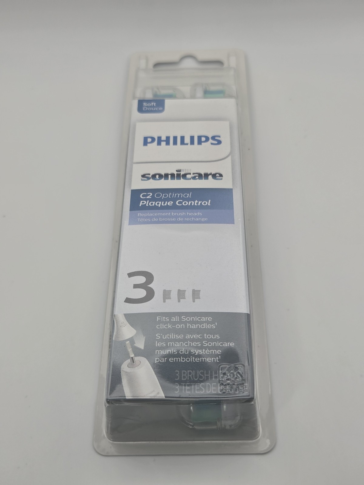 Philips Sonicare C2 Optimal Plaque Control Replacement Brush Heads White 3-Pack