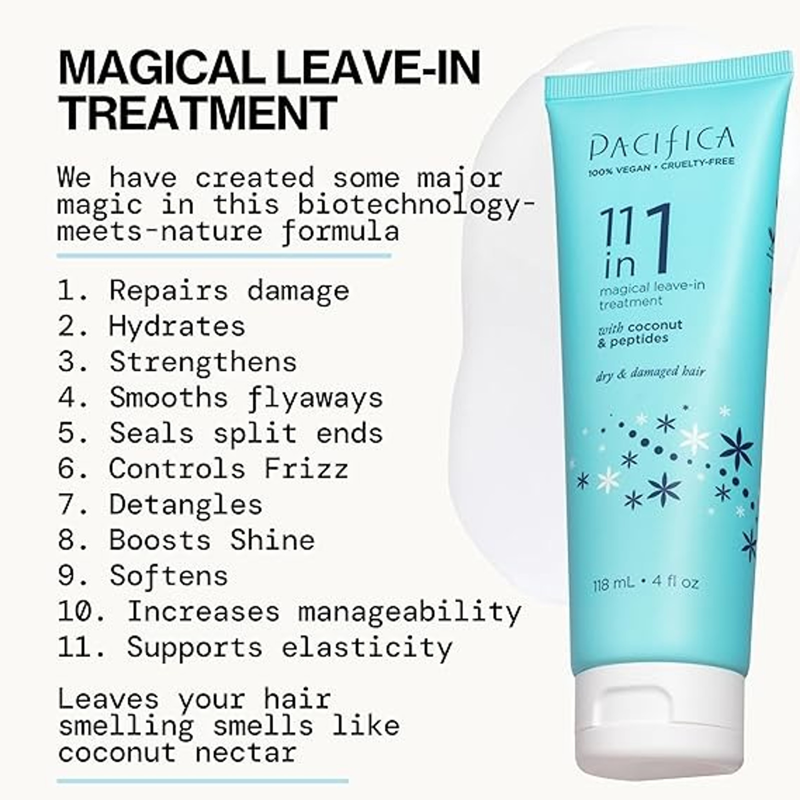Pacifica 11 in 1 Magical Leave In Treatment 4oz NEW Dry Damaged Hair Repair