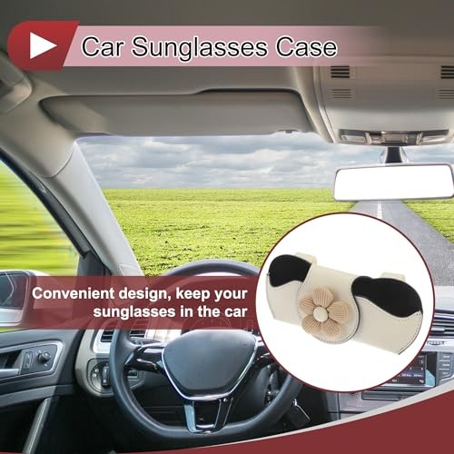 Car Sunglasses Case Magnetic Universal Car Visor Sunglasses Holder for Car PU