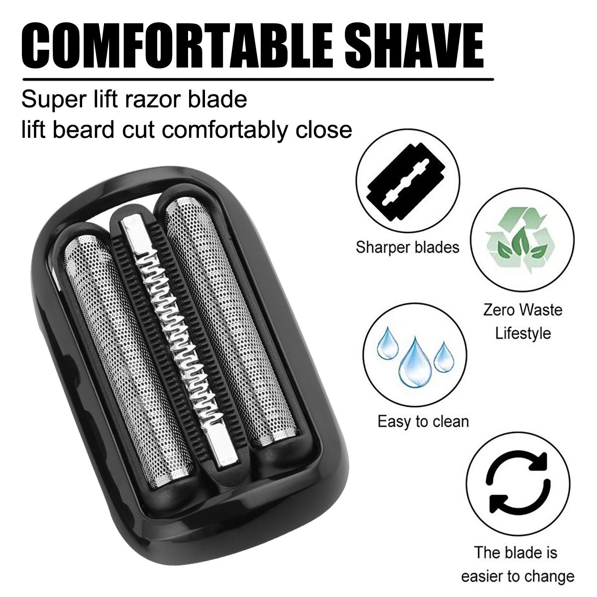 2Pcs Replacement Shaver Foil & Cutter for Series 5 6 Electric Shaver 53B Model