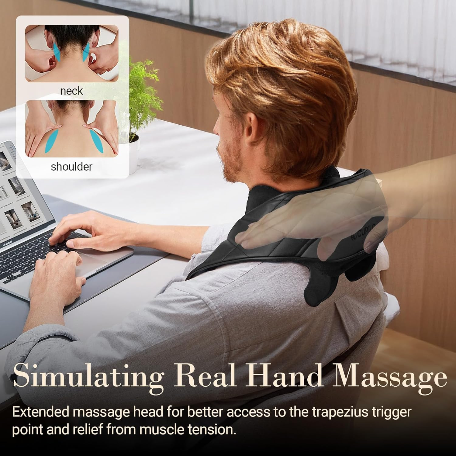Cordless Neck Massager with Heat, HSA Store FSA Eligible 4D Shiatsu Shoulder Mas