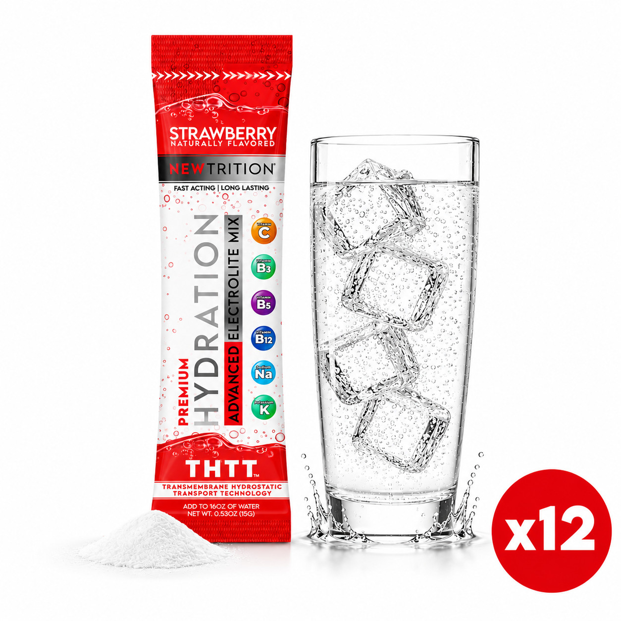 NewTrition Hydration Powder – Fast-Acting Electrolyte + Vitamin Drink Mix