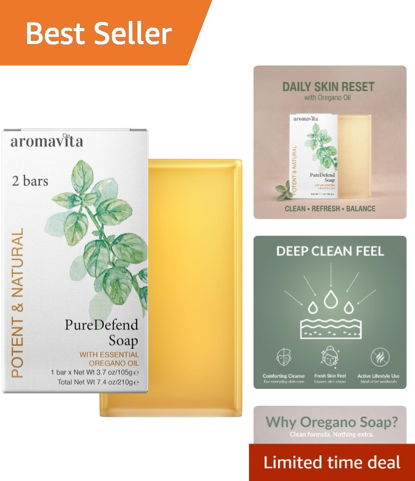 2-Pack Oregano Oil Soap Bars: Gentle Cleanser for Face & Body – Natural Relief