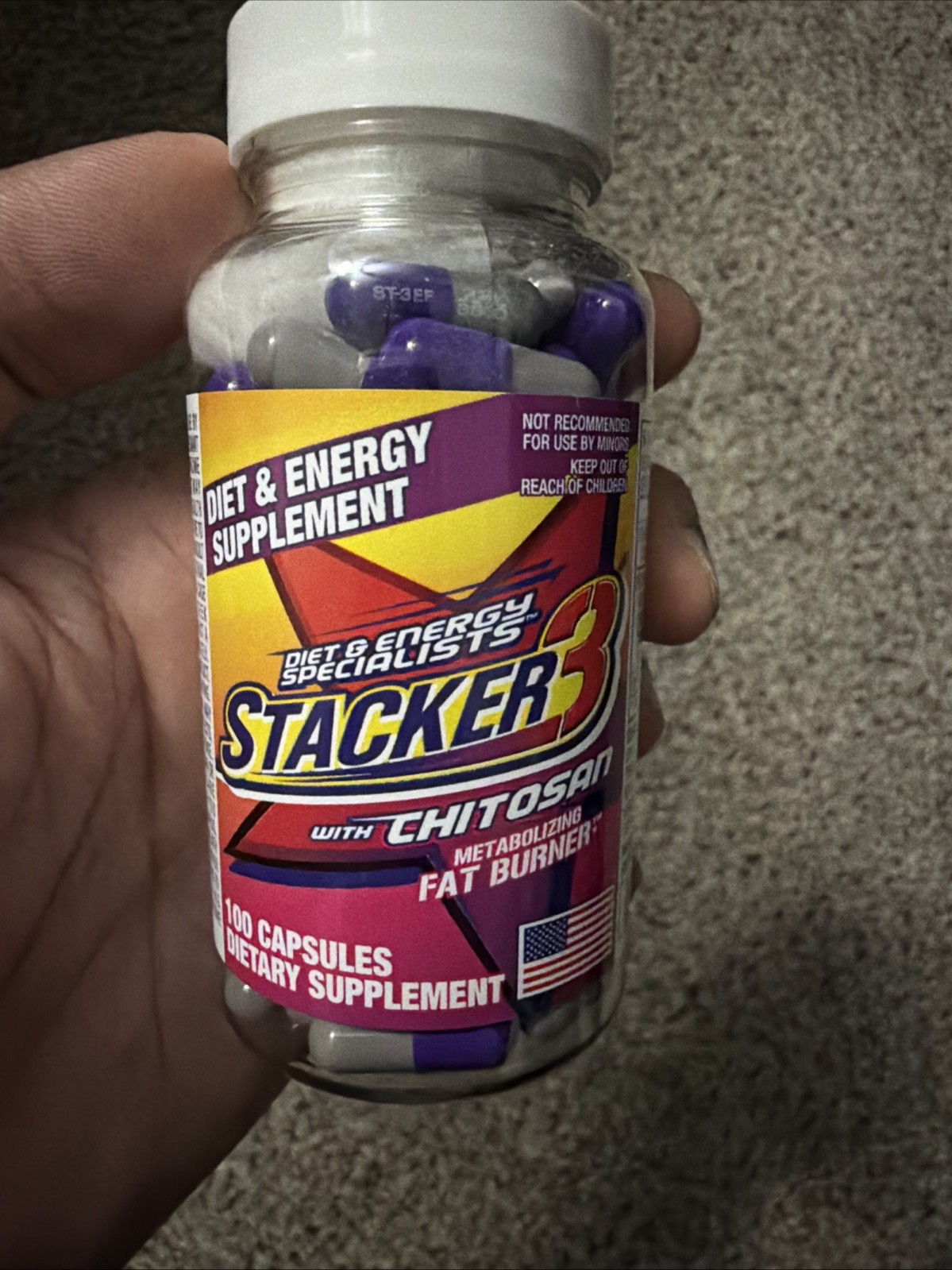 Stacker -3- 100ct Weight Loss & Energy Supplement Free Fast Ship *EXP 2030