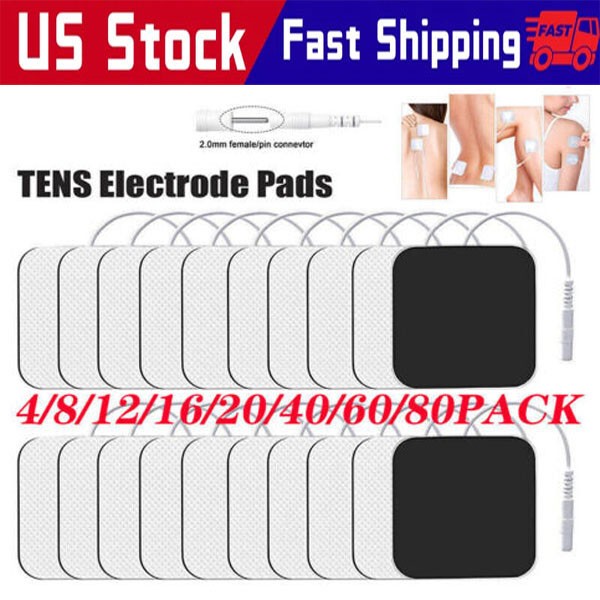 40 TENS Electrode Pads EMS Replacement Unit 7000 3000 2×2 Muscle Stimulator BULK