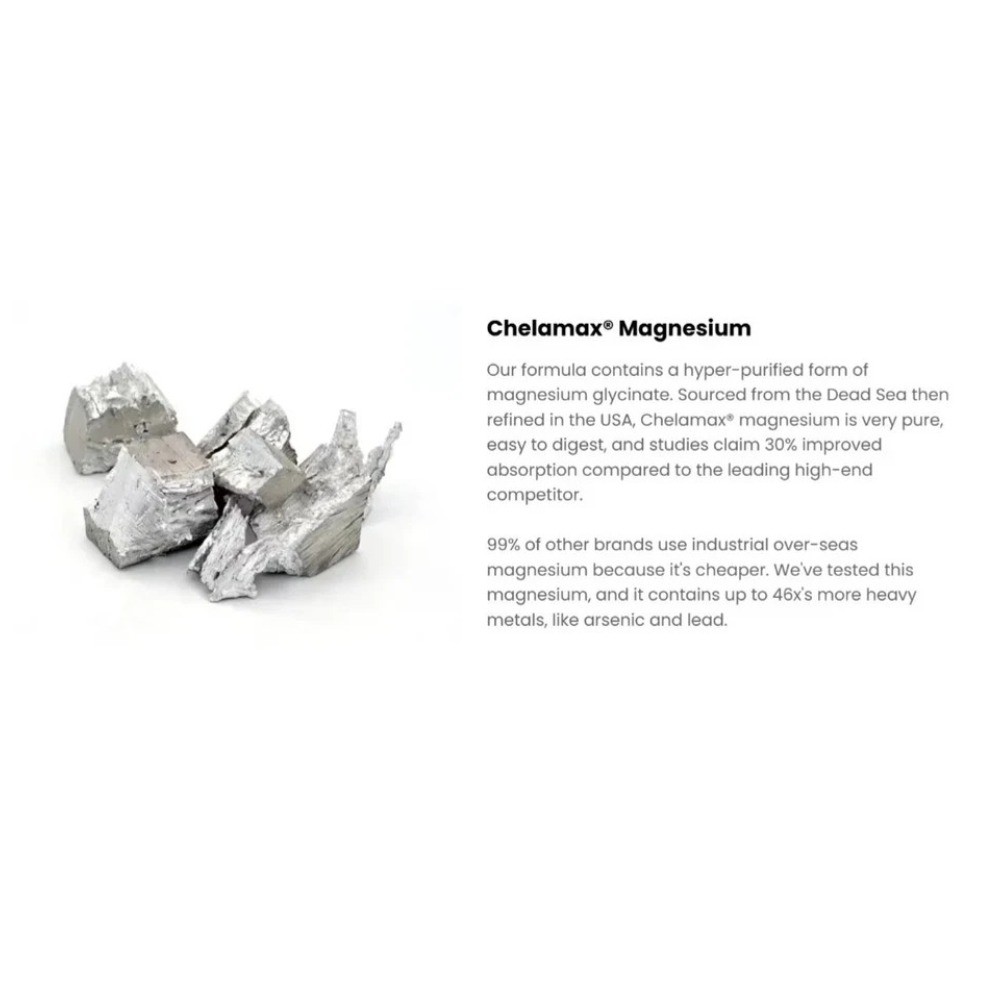 3 Pack Organic Ocean Pure Chelated Magnesium Glycinate with Zinc, Supplement