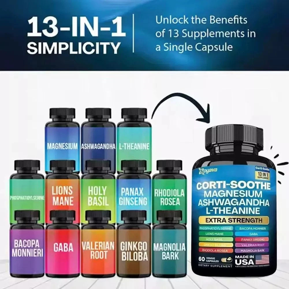 13-in-1 Cortisol & Myo-Inositol Supplement, Stress Support 150 Capsules