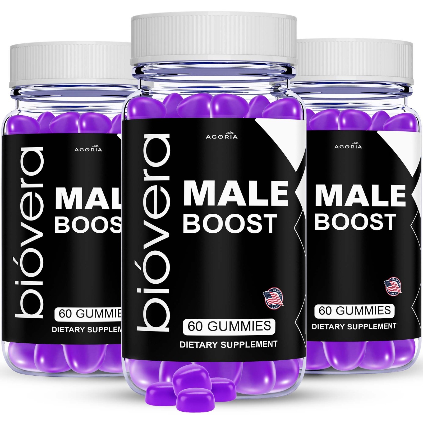 ( 3 Pack )BioVera Male Boost Gummies, Naturally Flavored, Bio Vera Boost Gummies