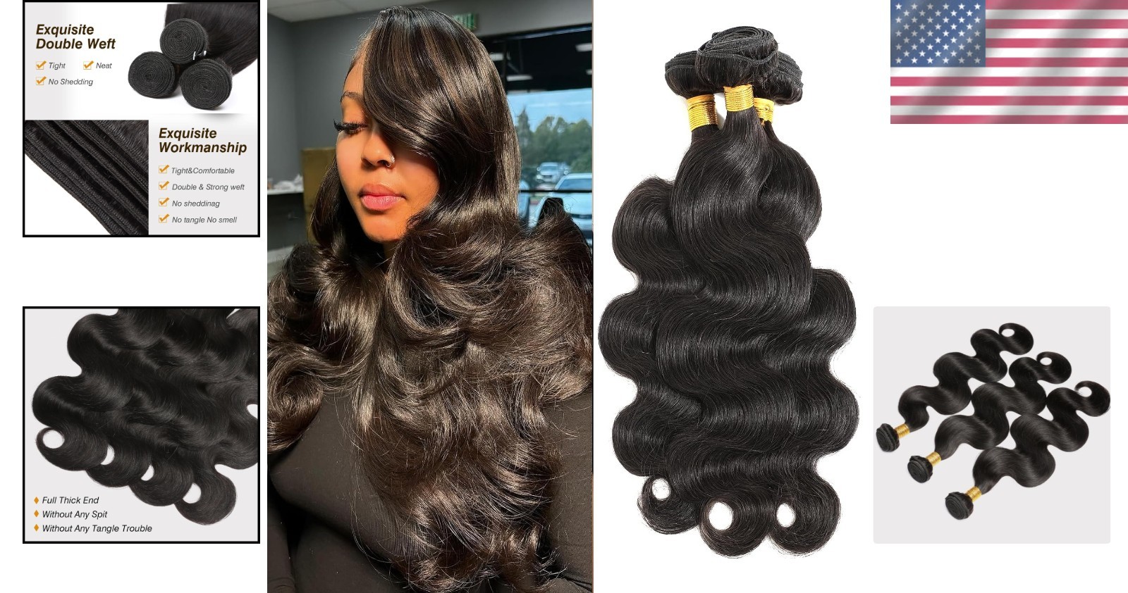 Versatile Body Wave Hair Extensions – 100% Remy Human Hair, 14-18 Inch Bundles