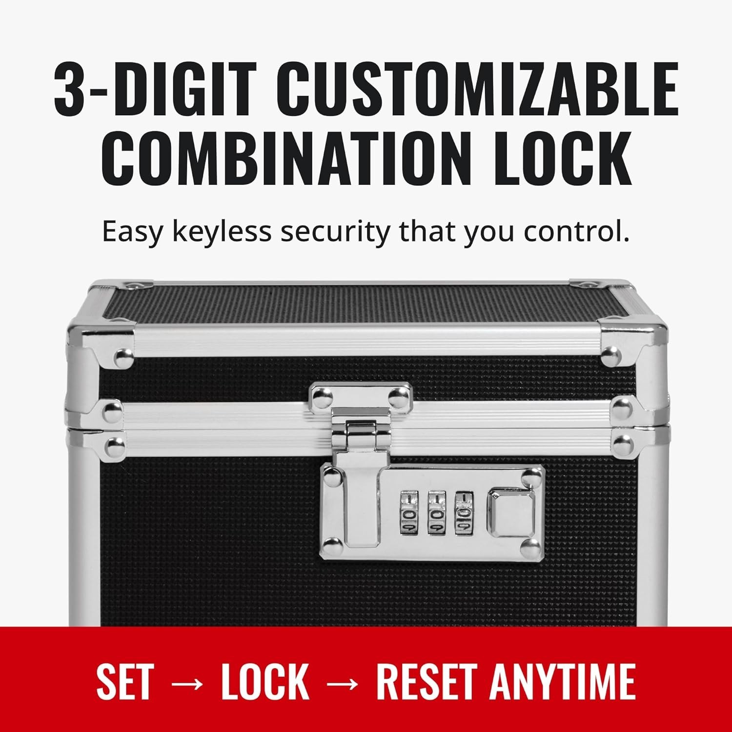 Metal Lockbox with Code – Portable Medication Safe