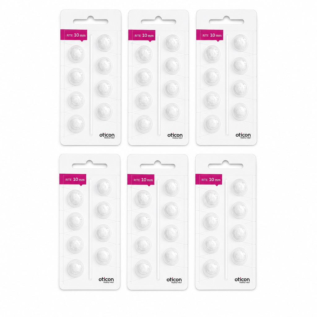 Oticon RITE Double Vent Domes 10mm – Wholesale Bulk Lot of 6 Packs