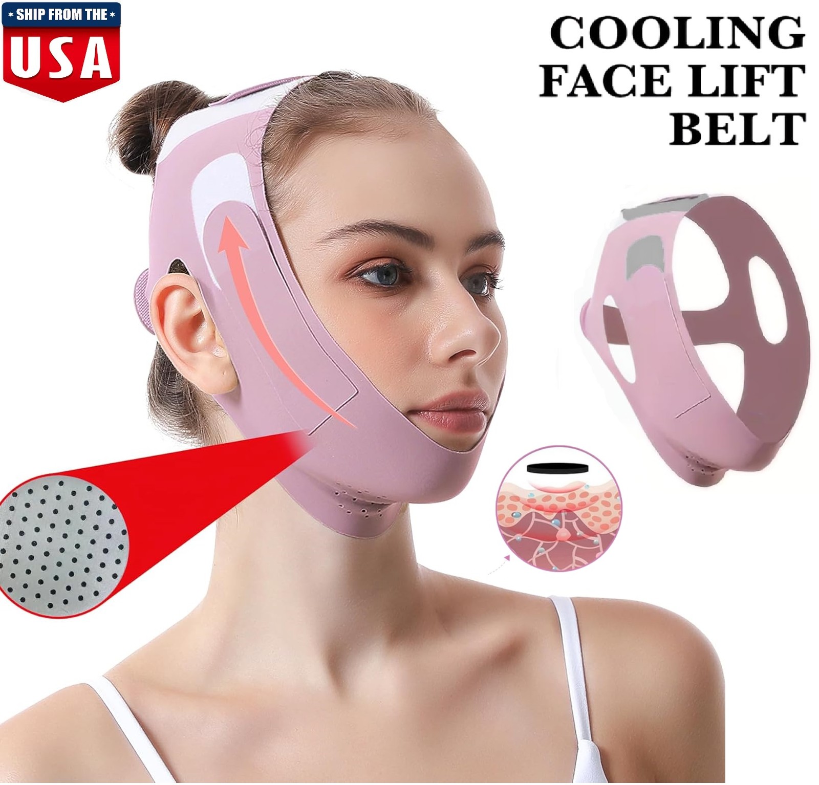 Adjustable Chin Strap Jawline Shaper & Exerciser Reusable V-Line Face Mask USA