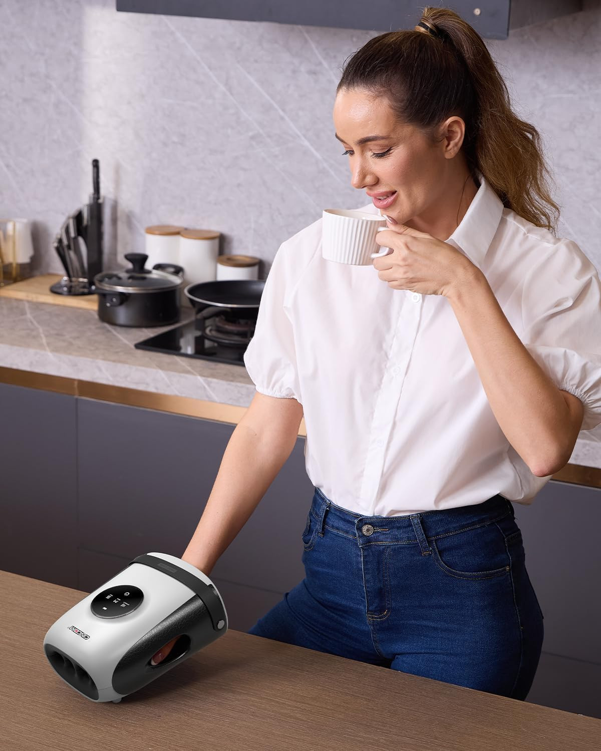 Hand Massager with Heat and Compression, Finger and Palm Massage Machine for Pai
