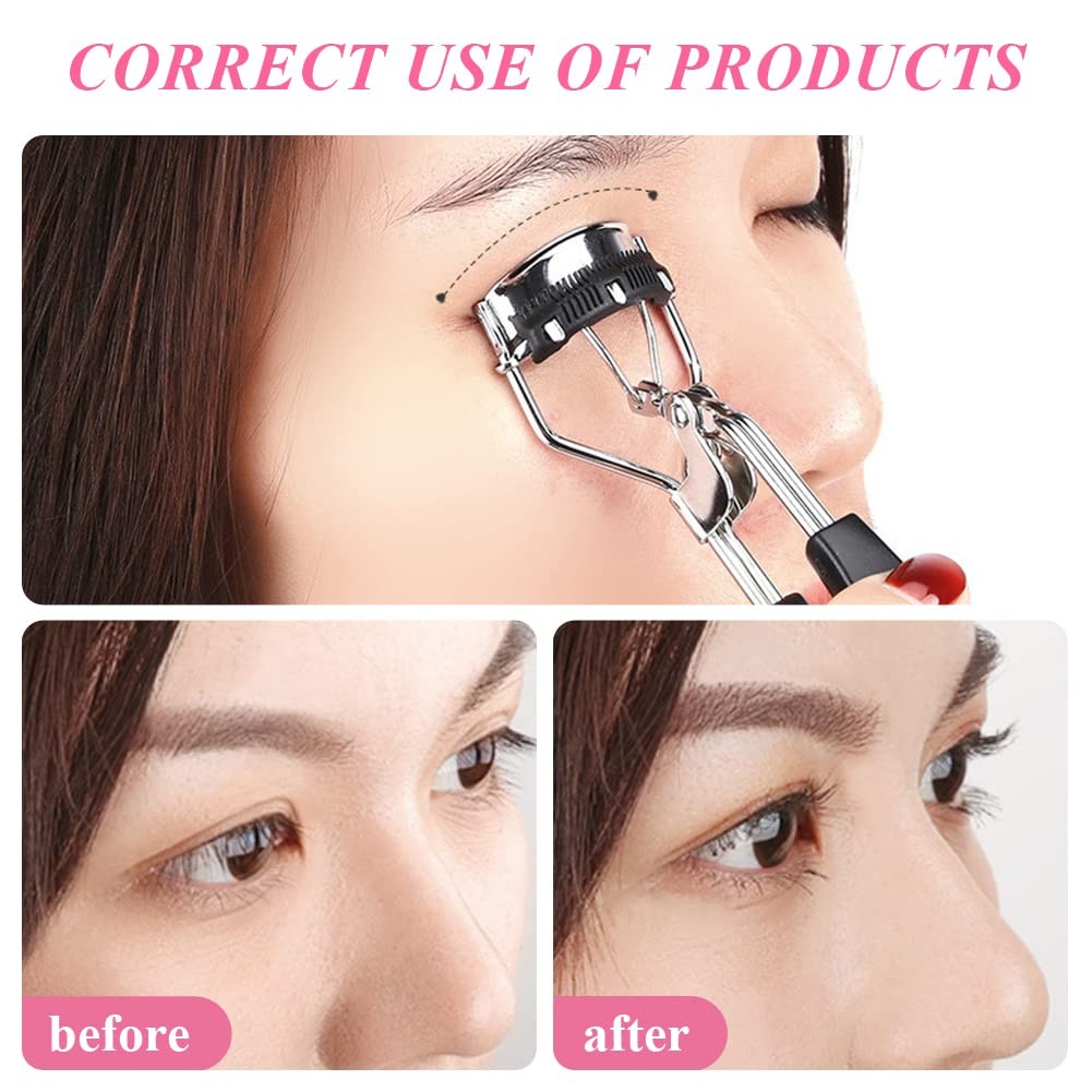 CfoPiryx 3pcs Eyelash Curler with Built in Comb, False As Picture Show