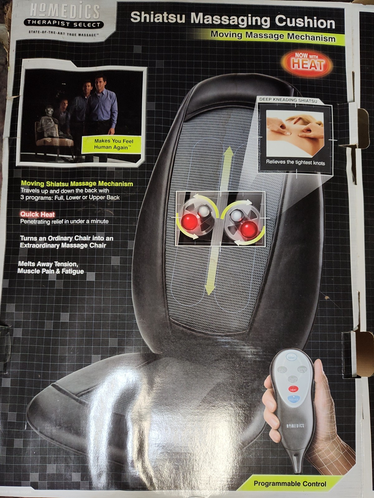 HoMedics SBM-200H Therapist Select Shiatsu Back Massage Chair Cushion With Heat