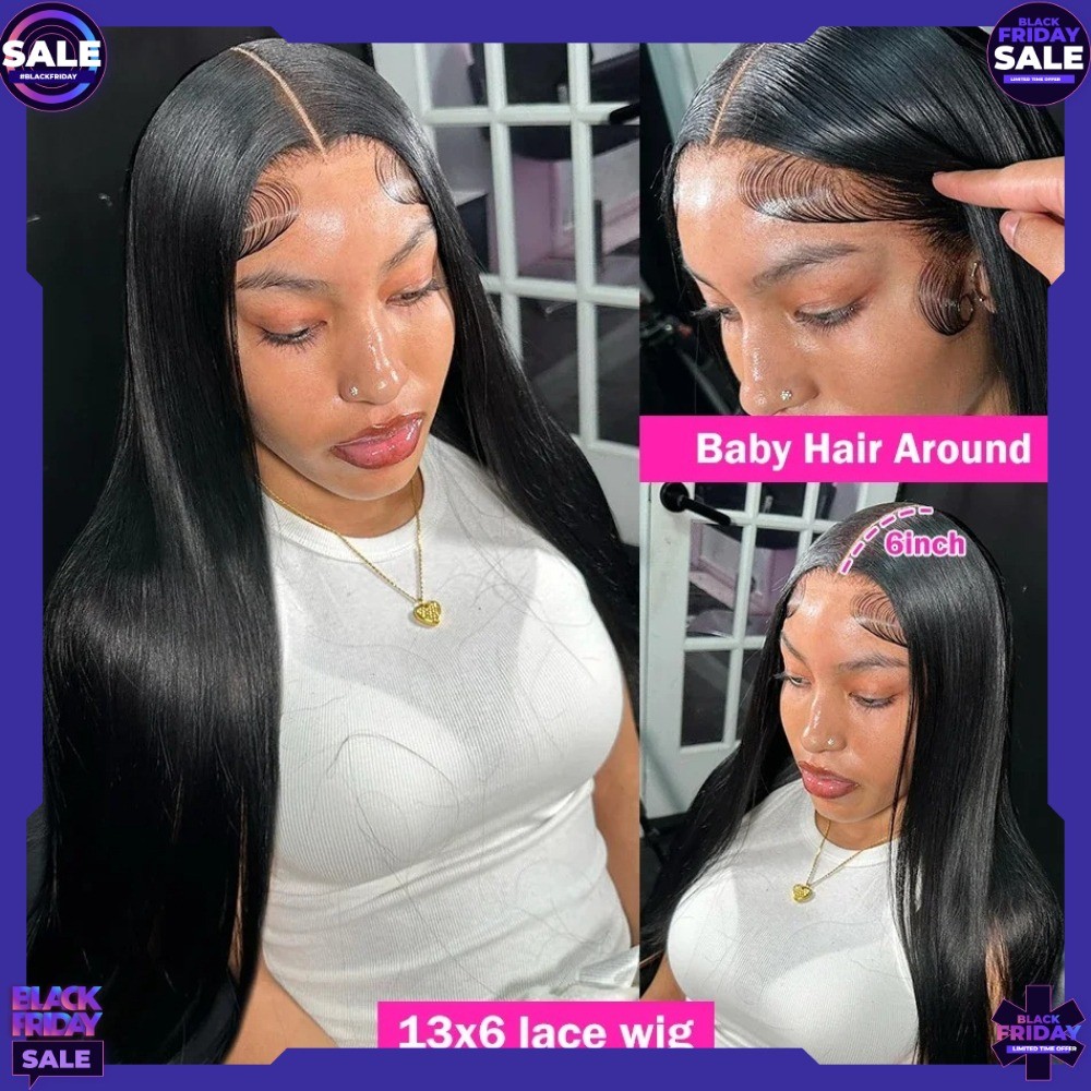 Bone Straight HD Lace Front Wig – 13×6/13×4/360 Brazilian Human Hair 250 Density