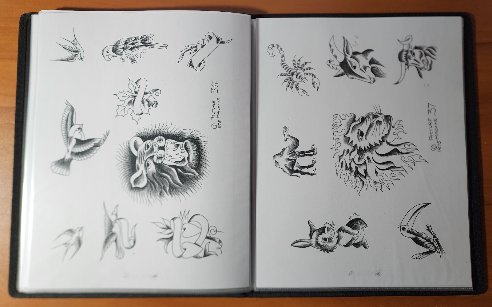 1975 Picture Machine Spaulding Rogers Traditional Vintage Tattoo Flash Book 1-50