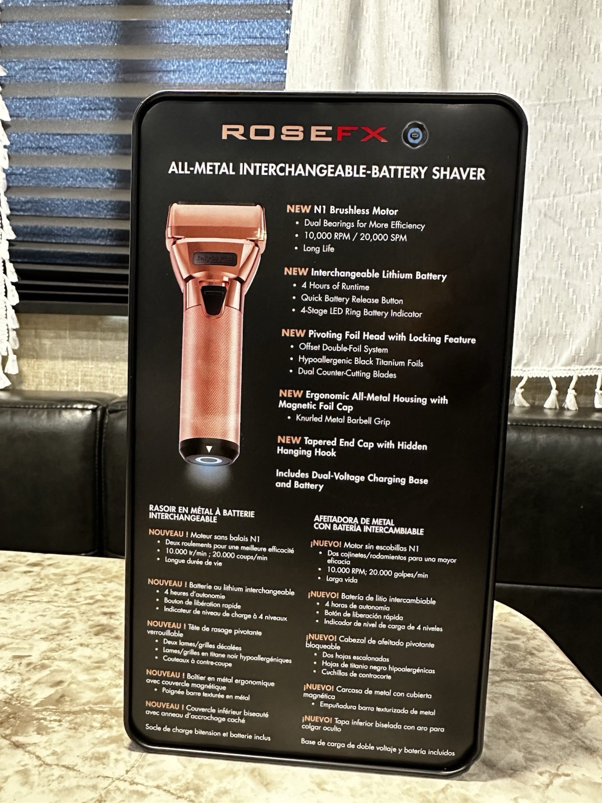 BaBylissPRO ROSEFX Rose Gold Foil Facial Shaver Cordless Rechargeable