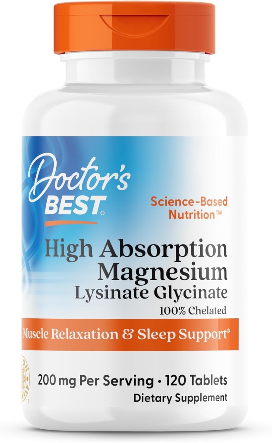 Doctor’s Best High Absorption Magnesium 120 Count (Pack of 1), No Color
