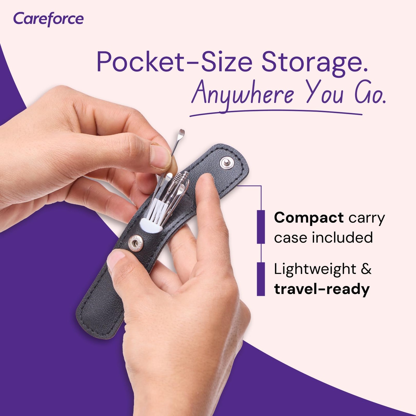 Careforce Ear Wax Cleaner Set – 6 Pcs Reusable Tool Kit with Storage Pack