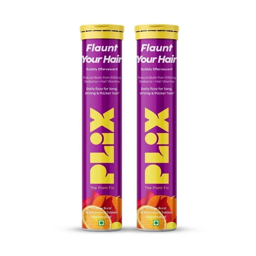 Plix Heavenly Hair With Natural Biotin 30 Effervescent Tabs in Orange Flavor