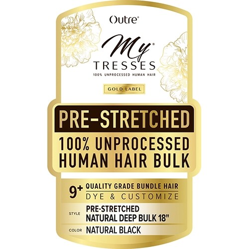 100% Human hair_Mytresses Gold Label Prestretched Natural Deep Bulk 18″